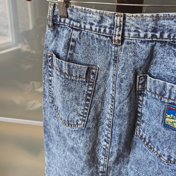 Vintage Acid Wash Denim Skirt in Blue and Gray - Picture 12 of 14